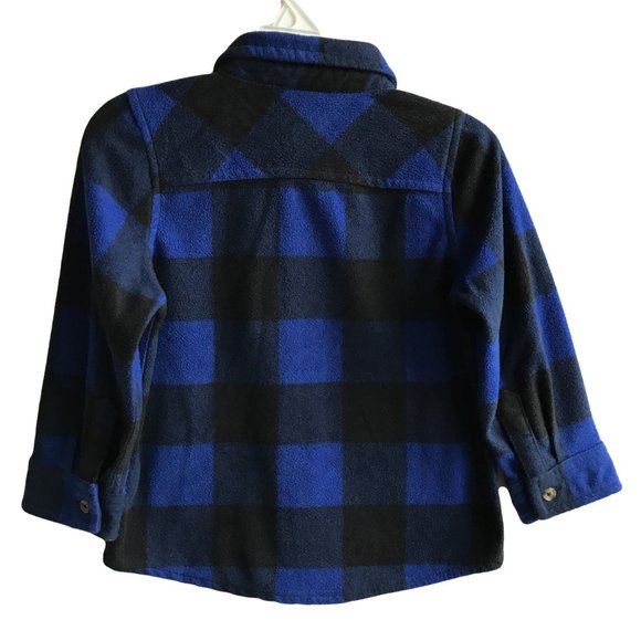 jumping beans Blue Plaid Button down Shirt Fleece - Picture 6 of 10